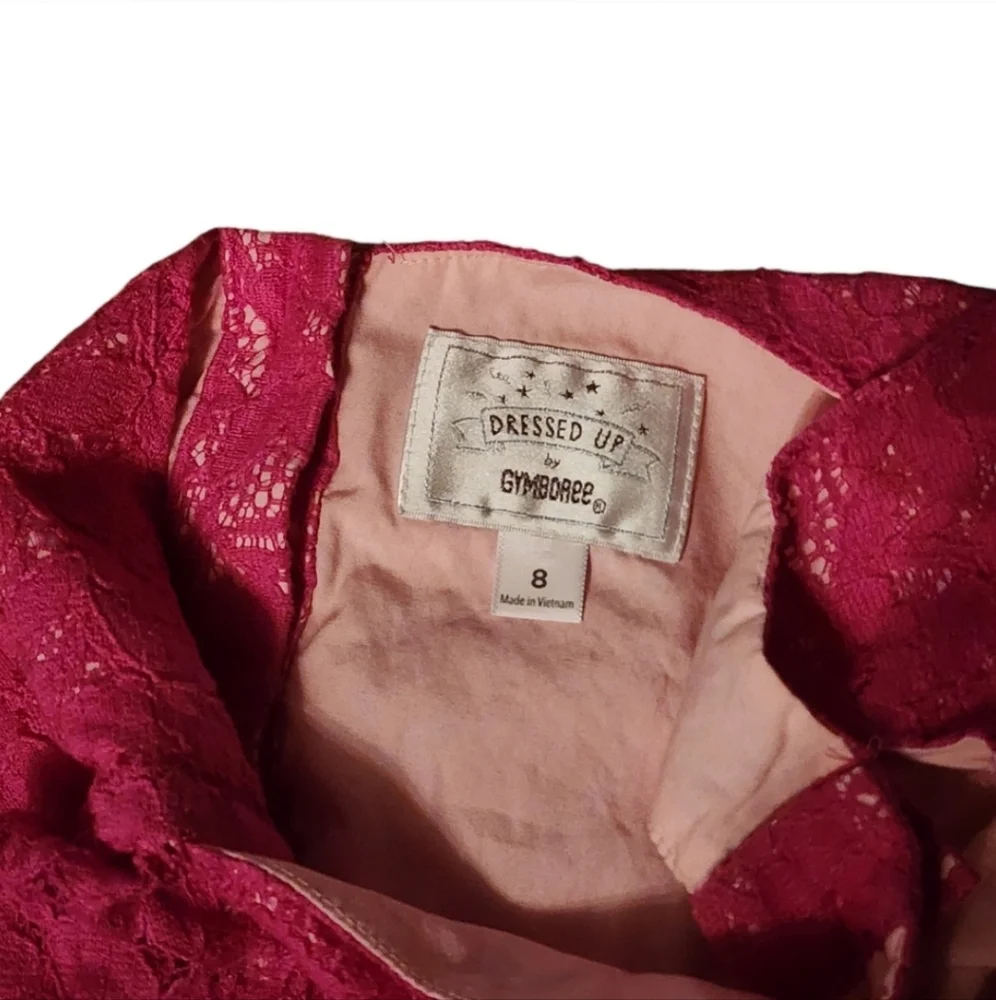 💖 Fuchsia Lace Dress – Girls 8